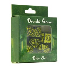 Dobbelstenen Set Druide Zwart/Geel 7 delig. Dobbelstenen Set Druide Zwart/Geel 7 delig.