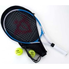 Tennis racket blue alu 25 inch 2 balls+cover
