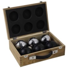 Jeu de boules-KIST 6 bals Zilver / Zwart