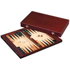 Backgammon case wood brown 41 x 24 x5 cm