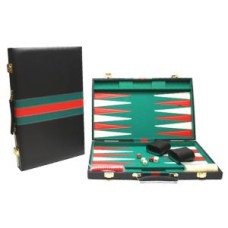 Backgammon black/green-red 46 cm.