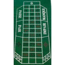 Roulette-cloth 180x90cm.green felt print