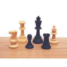Chessmen plastic 77mm Black/w.Staunt.3 i.bag HOT