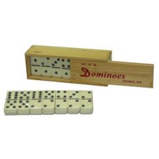 Domino dubbel 6 groot m.pen/wit st. kist