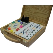 Domino Mexican-Train Double 12 wooden case