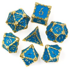 Dobbelstenenset Metaal Blauw Goud Dobbelstenenset Metaal Blauw Goud