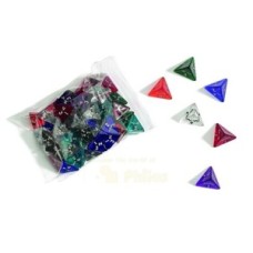 Acrylic dice,4 sides,20mm,6 colour.ass.p.12