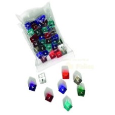 Acryl.dice D6 numbers,15mm,6col.ass.p.12