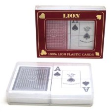 Pokercard-Set Large Index 100% plastic Lion