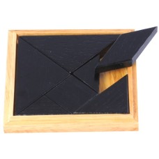 Tangram solid wood 13x13 cm.in nat.case